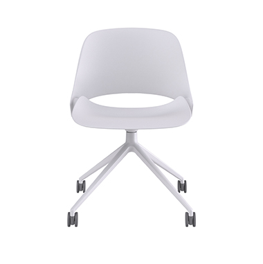 Trea, White backrest and seat, White Powder Coat Four Star Base Picture 2