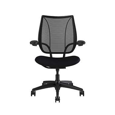 Liberty Task Chair, Monofilament Stripe Black Backrest, Fourtis Black Seat Picture 2