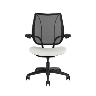 Liberty Task Chair, Monofilament Stripe Black Backrest, Lotus White Seat Picture 2