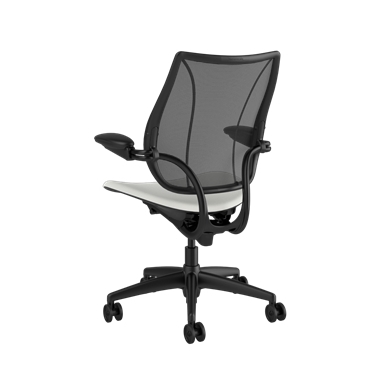 Liberty Task Chair, Monofilament Stripe Black Backrest, Lotus White Seat Picture 3