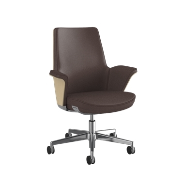 Summa Chair with Anegre Wood Back and Teak - Maribo (Chrome-Free Leather)