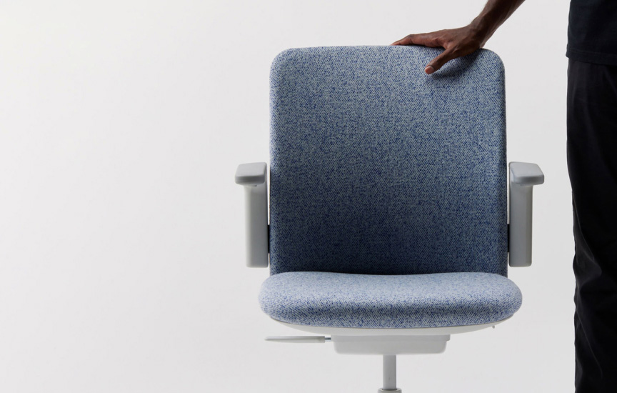 Hand resting on Path chair